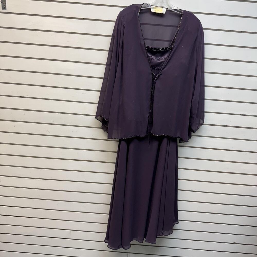 Vintage Caviar Dress 30 Plus Beaded Chiffon 2 Piece Formal Romantic Elegant Maxi